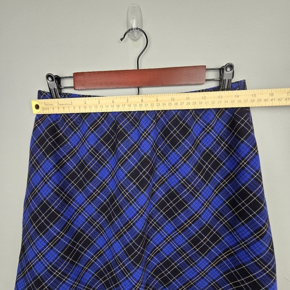 MY‎ MICHELLE Plaid Mini Skirt Blue Black Womens Size L Schoolgirl Academia - Picture 6 of 8
